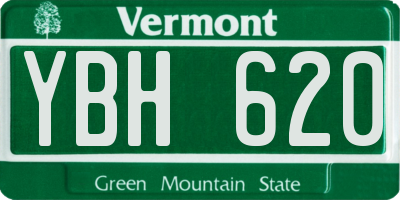 VT license plate YBH620