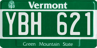 VT license plate YBH621