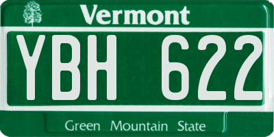 VT license plate YBH622