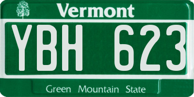 VT license plate YBH623