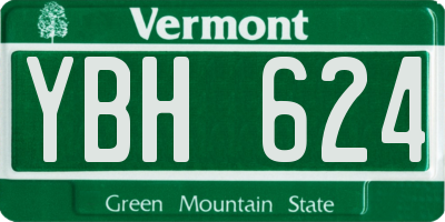 VT license plate YBH624