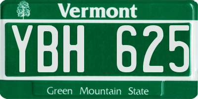 VT license plate YBH625
