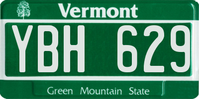 VT license plate YBH629
