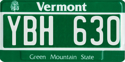 VT license plate YBH630