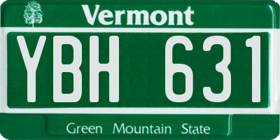 VT license plate YBH631