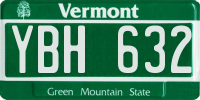 VT license plate YBH632
