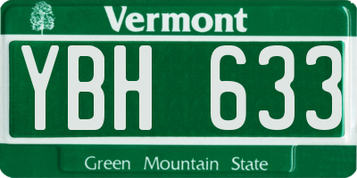 VT license plate YBH633