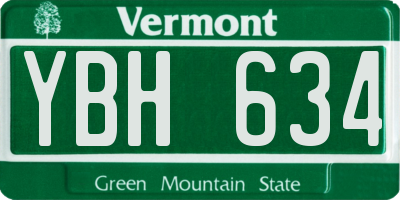 VT license plate YBH634