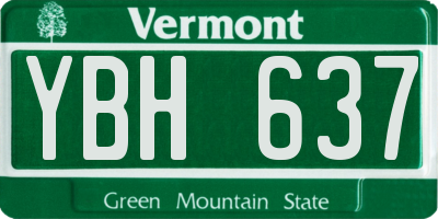 VT license plate YBH637