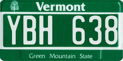 VT license plate YBH638