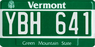 VT license plate YBH641