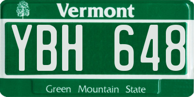 VT license plate YBH648
