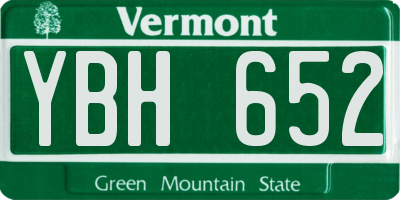 VT license plate YBH652