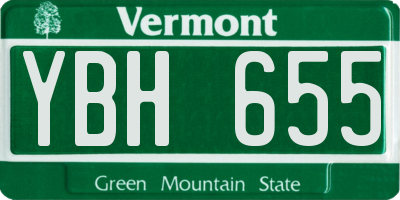 VT license plate YBH655