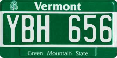 VT license plate YBH656