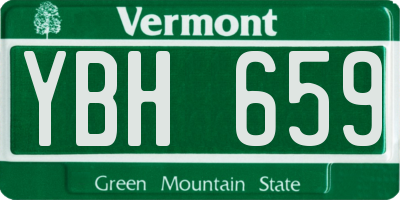 VT license plate YBH659