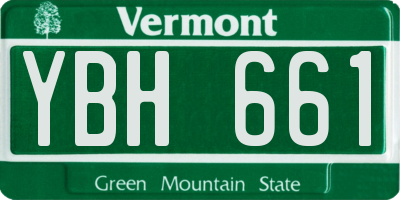 VT license plate YBH661