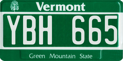 VT license plate YBH665