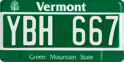 VT license plate YBH667