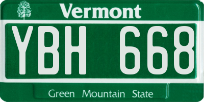 VT license plate YBH668