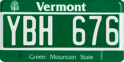 VT license plate YBH676