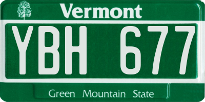VT license plate YBH677