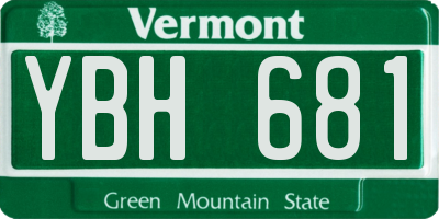 VT license plate YBH681