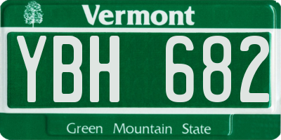 VT license plate YBH682