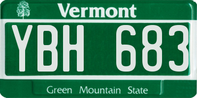 VT license plate YBH683