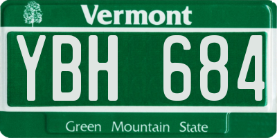 VT license plate YBH684