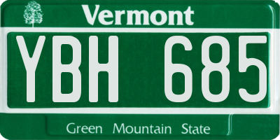 VT license plate YBH685