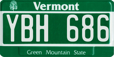 VT license plate YBH686