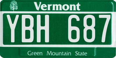 VT license plate YBH687