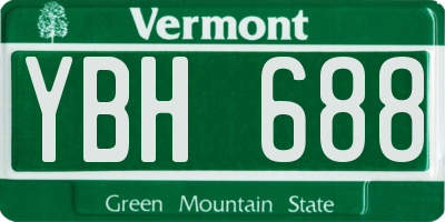 VT license plate YBH688