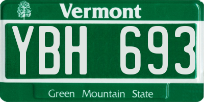 VT license plate YBH693