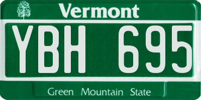 VT license plate YBH695