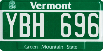VT license plate YBH696
