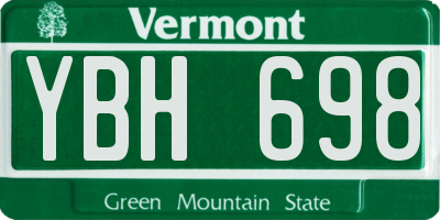 VT license plate YBH698