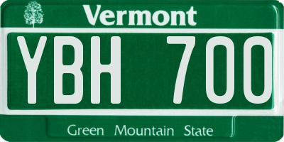 VT license plate YBH700