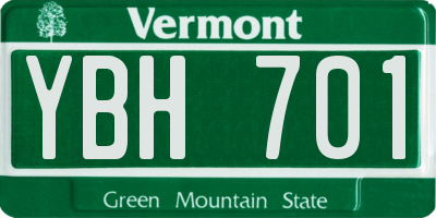 VT license plate YBH701