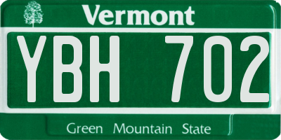 VT license plate YBH702