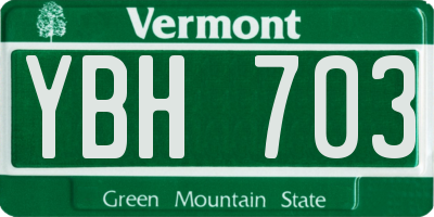 VT license plate YBH703