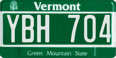 VT license plate YBH704