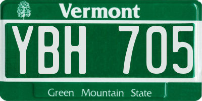 VT license plate YBH705