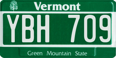 VT license plate YBH709