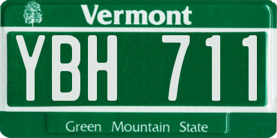 VT license plate YBH711