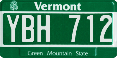 VT license plate YBH712
