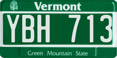 VT license plate YBH713