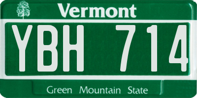 VT license plate YBH714