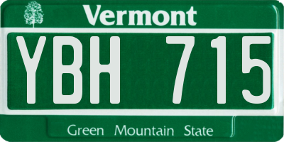 VT license plate YBH715